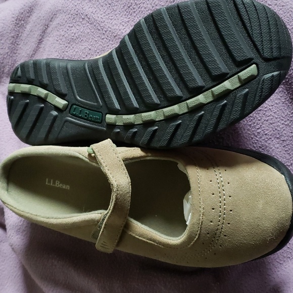 L.L. BEAN Tan Khaki Suede Clog Mocassin Mary Jane Women's 8.5 Medium NWOT - Picture 4 of 8